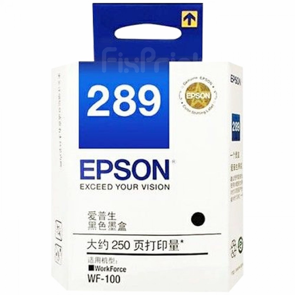 Original Cartridge Epson T289 T 289 C13T289190 Black, Tinta Printer Epson WF100 Original
